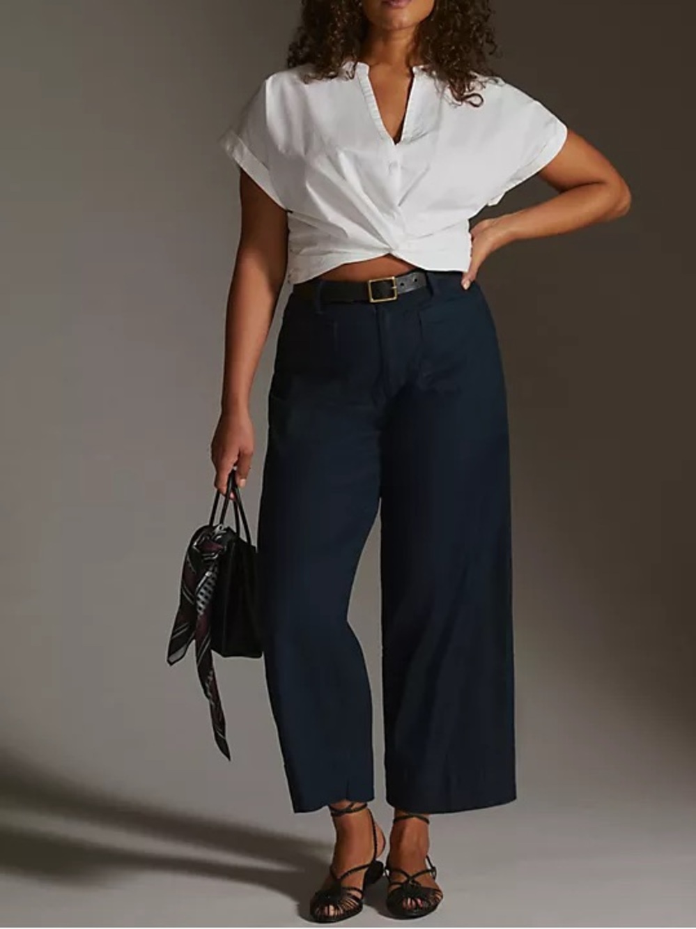 Maeve Colette High-Rise Wide-Leg Cropped Jeans size 32